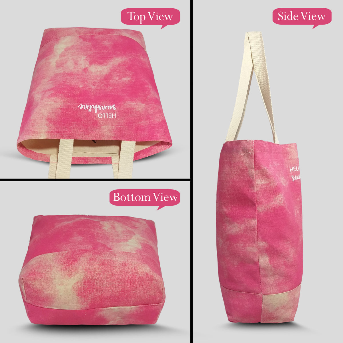 DEEYA Cotton Canvas Medium Size Eco Friendly Womens Shopping Bag