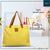 CANVAS & AWL Canvas with Genuine Leather Trim Women's/Ladies Handbag (Yellow)