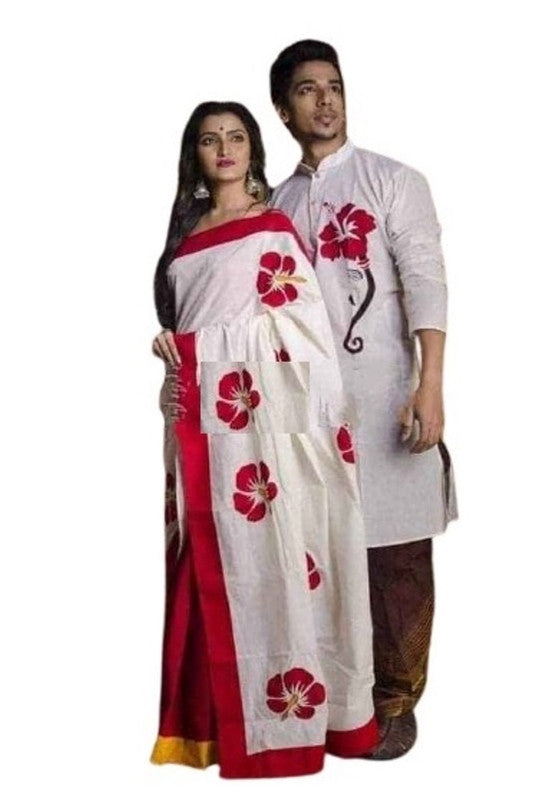 Amazon.com: Shantiniketan Kantha Stitch | Hakoba Couple Set | Hakoba Punjabi  with Applic | Traditional Saree Blouse for Women (howkaba_1, small) :  Clothing, Shoes & Jewelry