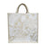 Mandava Printed Jute Bag for Lunch Tiffin & Gifting | Daily Use Handbag | Soft Cotton Handles and Laminated Interior | Medium Size (35 x 36 x 25 cm)