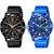 Pack Of Two Pu Belt Attractive Look Analog Watch
