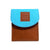CANVAS & AWL Canvas & Genuine Leather Unisex Card Holder Pocket Sized Slim Minimalist Wallet Business Card Case (Turquoise & Tan)