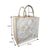 Mandava Printed Jute Bag for Lunch Tiffin & Gifting | Daily Use Handbag | Soft Cotton Handles and Laminated Interior | Medium Size (35 x 36 x 25 cm)