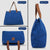 CANVAS & AWL Canvas with Genuine Leather Trim Women's/Ladies Handbag (Blue)