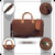 CANVAS & AWL Canvas with Genuine Leather Trim Unisex Travel Duffle Bag, Shoulder Weekender Overnight Bag (Brown)