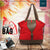 CANVAS & AWL Canvas with Genuine Leather Trim Women's/Ladies Handbag (Red)