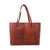 MANDAVA Women's Genuine Leather Tote Bag Travel Handbag for Work Shopping Top Handle Shoulder Big Shopper Bag (Brown)