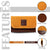 CANVAS & AWL Canvas & Genuine Leather Card Holder Pocket Sized Slim Minimalist Wallet Business Card Case (Yellow & Brown)