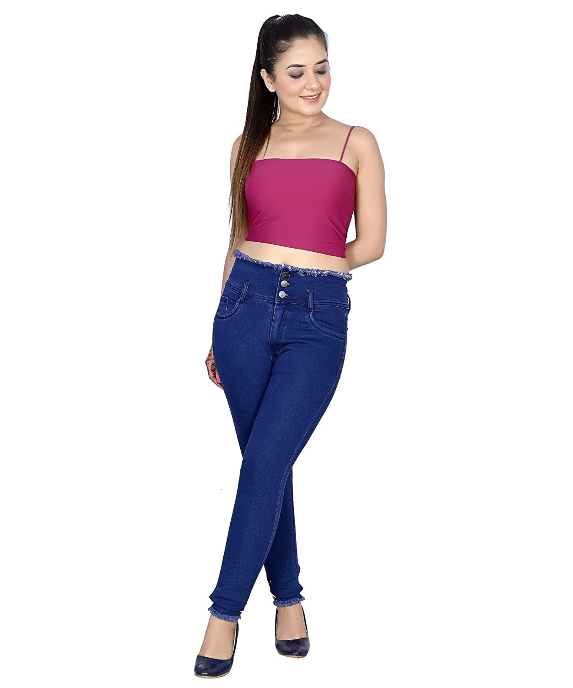 Maroon Casual High-Waisted Parallel Cargo Trouser Pants for Women