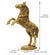 Jumping Metal Horse Statue, Showpiece Decorative Figurine, Home Decor Interior Item, Feng Shui Table Idol Decorative Showpiece - 26 cm (Aluminum, Gold)