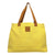 CANVAS & AWL Canvas with Genuine Leather Trim Women's/Ladies Handbag (Yellow)