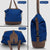 CANVAS & AWL Canvas with Genuine Leather Trim Women's/Ladies Handbag (Blue)