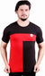Round Neck Multicolour Block Black-Red T-Shirt