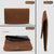 CANVAS & AWL Canvas & Genuine Leather Card Holder Pocket Sized Slim Minimalist Wallet Business Card Case (Light Brown & Black)