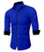 Piping design blue shirt