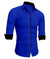 Piping design blue shirt