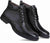 Leather Black colour Ankle Length Boot for Men